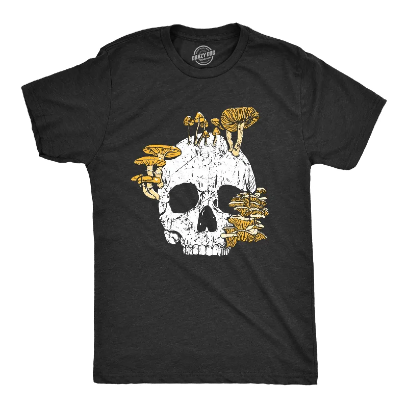 men's shirts for trendy casual outfits-Mushroom Skull Men's T Shirt