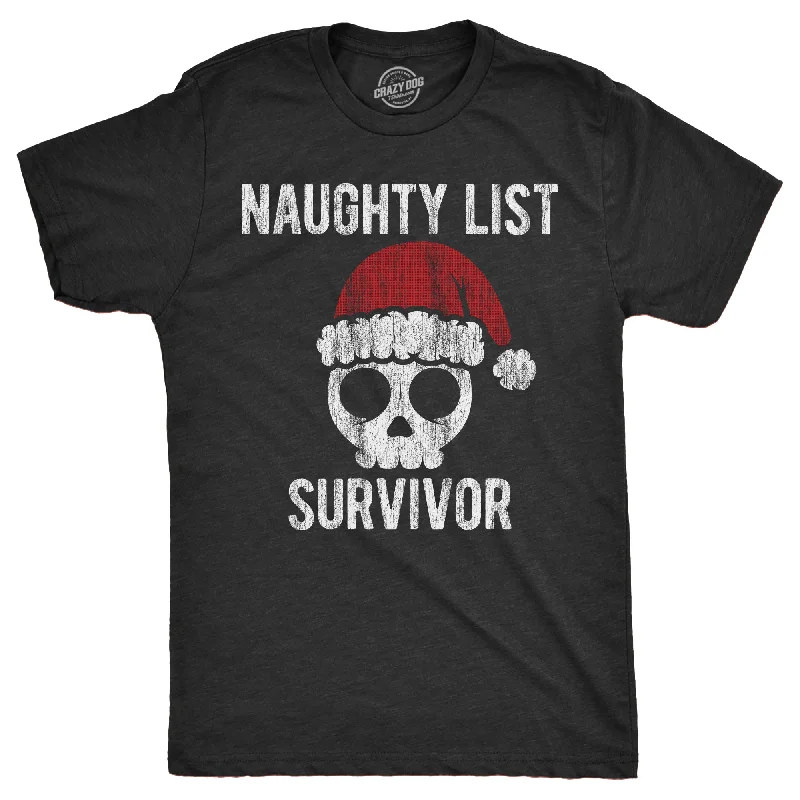 men's shirts with a laid-back weekend style-Naughty List Survivor Men's T Shirt