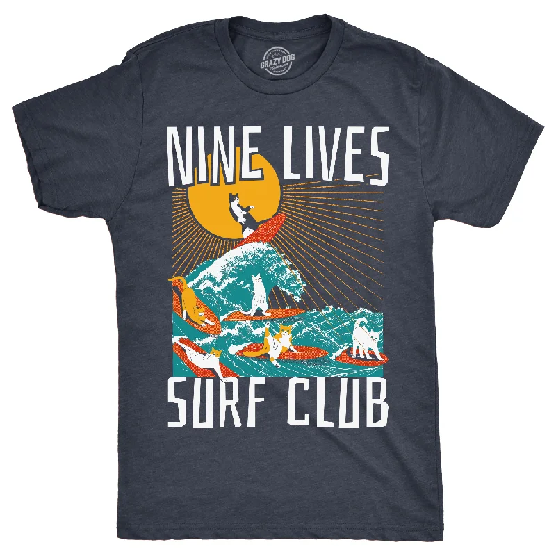 men's shirts with stylish buttons for attention to detail-Nine Lives Surf Club Men's T Shirt