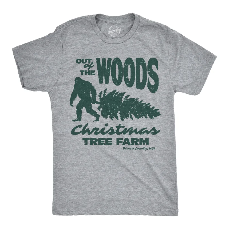 men's shirts with stylish collars for formal settings-Out Of The Woods Christmas Tree Farm Men's T Shirt