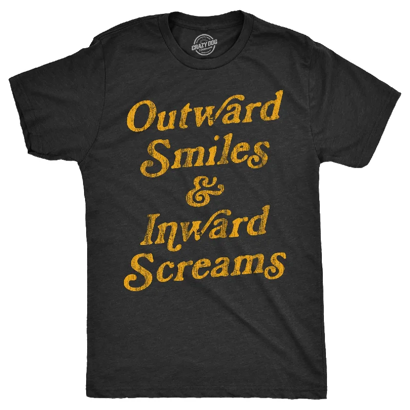 men's shirts with artistic abstract prints-Outward Smiles And Inward Screams Men's T Shirt