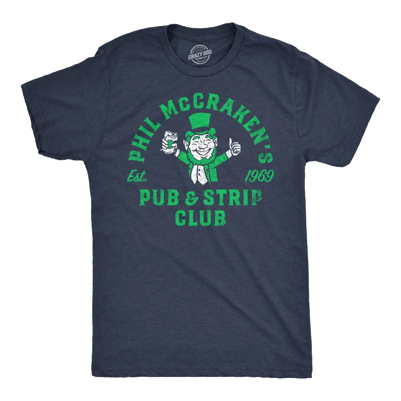 men's shirts with crisp, clean finishes-Phil McCrackens Pub And Strip Club Men's T Shirt