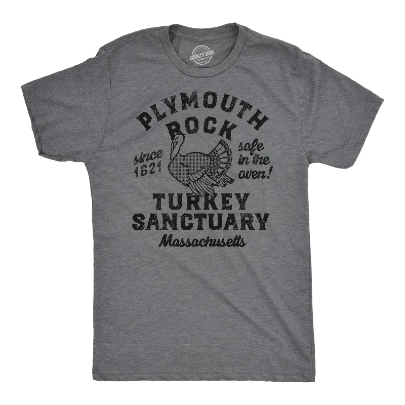 men's shirts with unique sleeve designs for style-Plymouth Rock Turkey Sanctuary Men's T Shirt