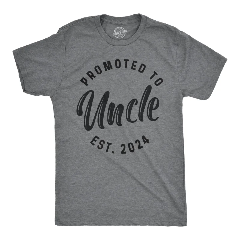 men's shirts for relaxed and comfortable day wear-Promoted To Uncle 2024 Men's T Shirt