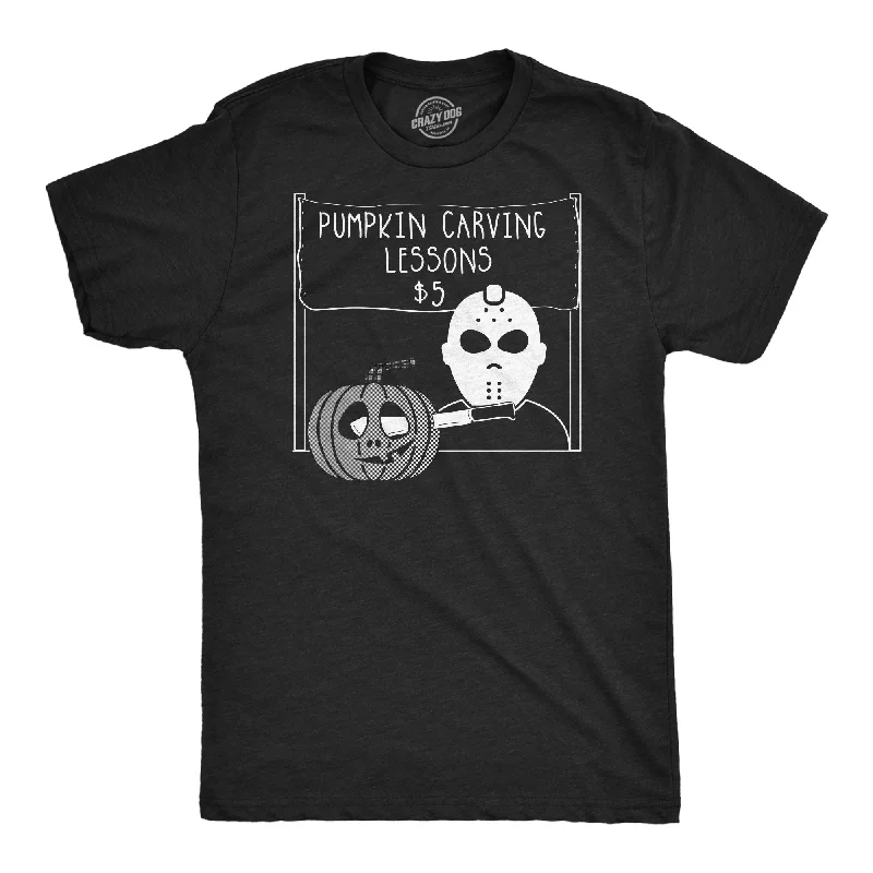 men's shirts with refined details for added sophistication-Pumpkin Carving Lessons Men's T Shirt