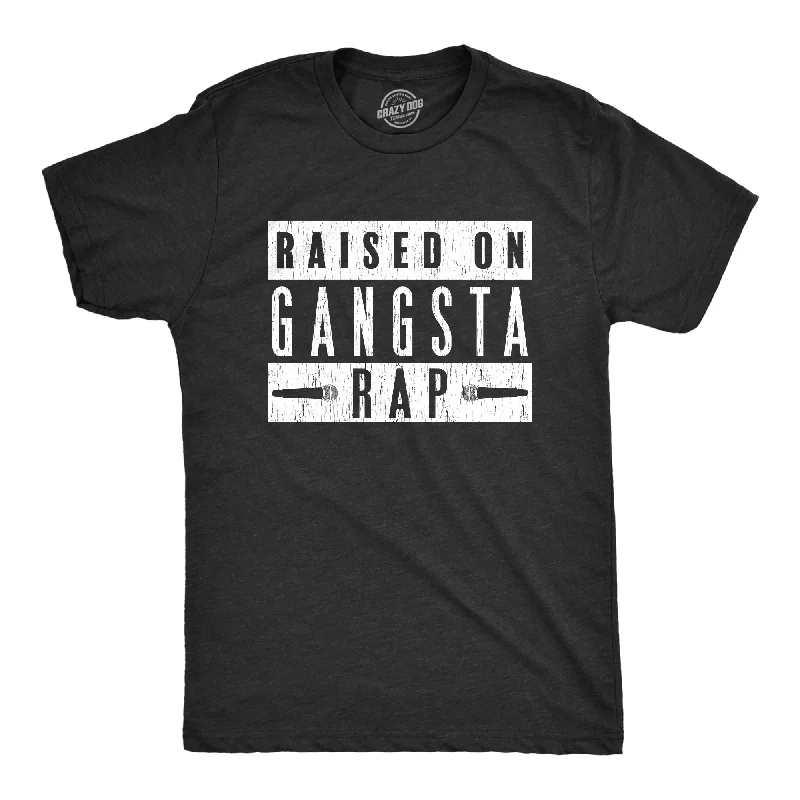 men's shirts with subtle checks for business wear-Raised On Gangsta Rap Men's T Shirt