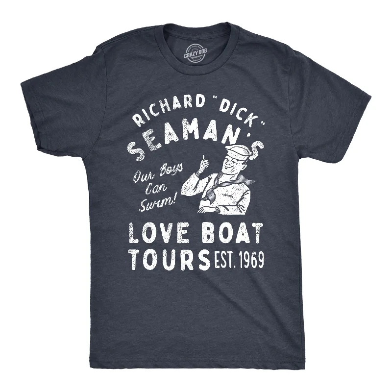 men's shirts for professional day-to-night wear-Richard Dick Seamans Love Boat Tours Men's T Shirt