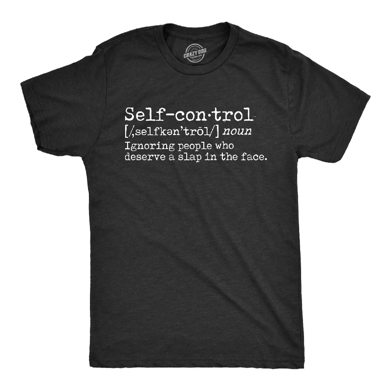 men's shirts with contrasting patterns for bold looks-Self Control Definition Men's T Shirt