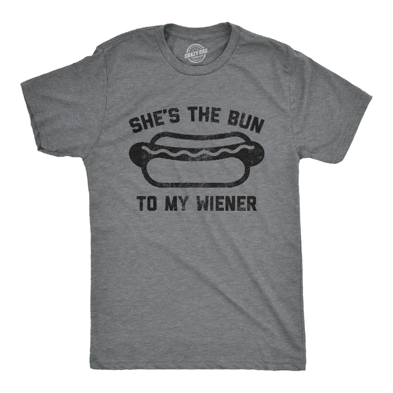 men's shirts with modern fit for a stylish silhouette-She's The Bun To My Wiener Men's T Shirt