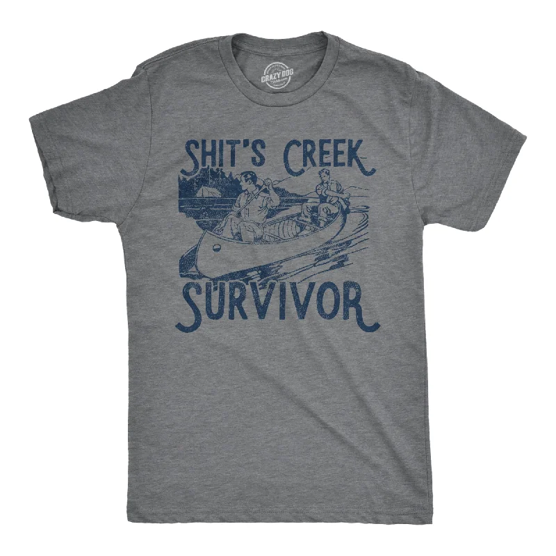 men's shirts with rich textures for elegant look-Shit's Creek Survivor Men's T Shirt