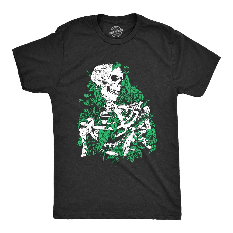 men's shirts with a breathable feel for warm weather-Skeleton Overgrown Plants Men's T Shirt