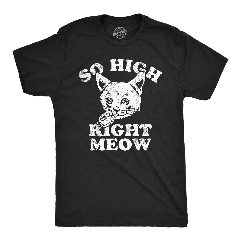 men's shirts with fine details for high-end fashion-So High Right Meow Men's T Shirt