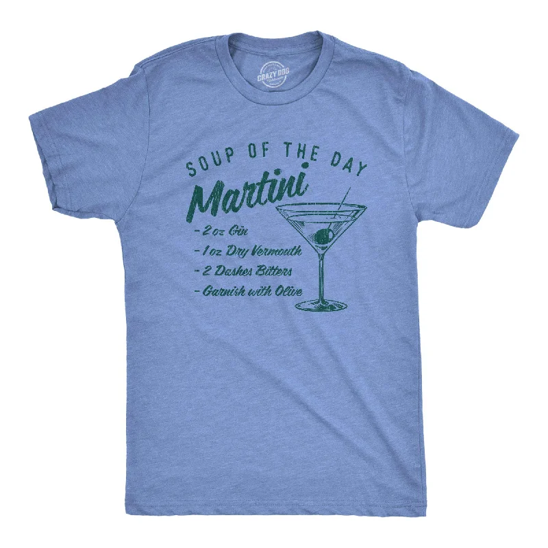 men's shirts with contrasting patterns for bold looks-Soup Of The Day Martini Men's T Shirt