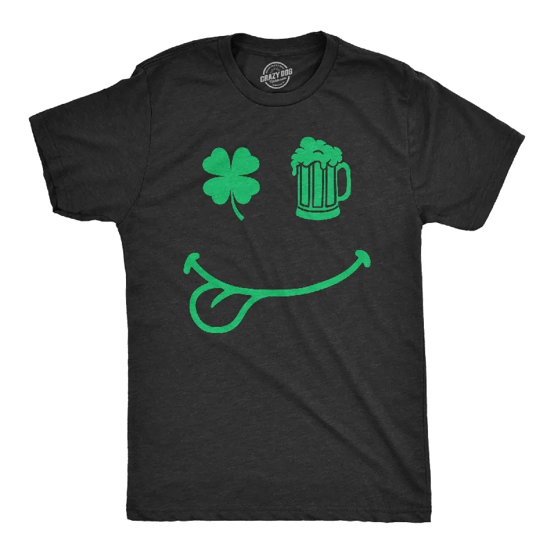 men's shirts with discreet pocket details-St Pat Smile Men's T Shirt