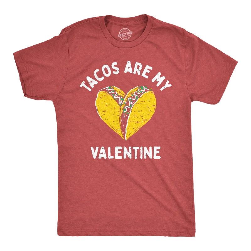 men's shirts for fall and winter fashion-Tacos Are My Valentine Men's T Shirt