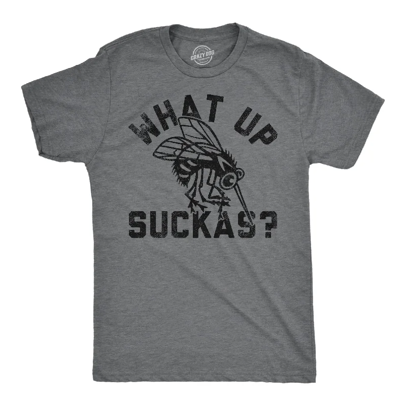 men's shirts with fashionable cuff details-What Up Suckas Men's T Shirt