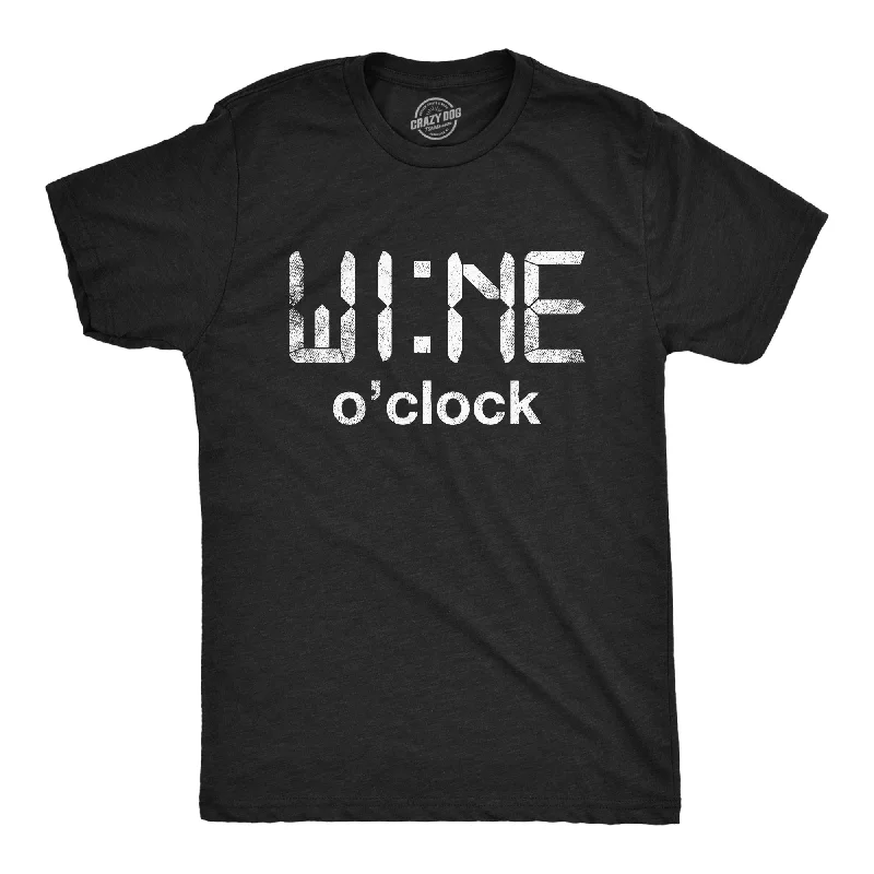 men's shirts with subtle patterns for business-Wine O Clock Men's T Shirt