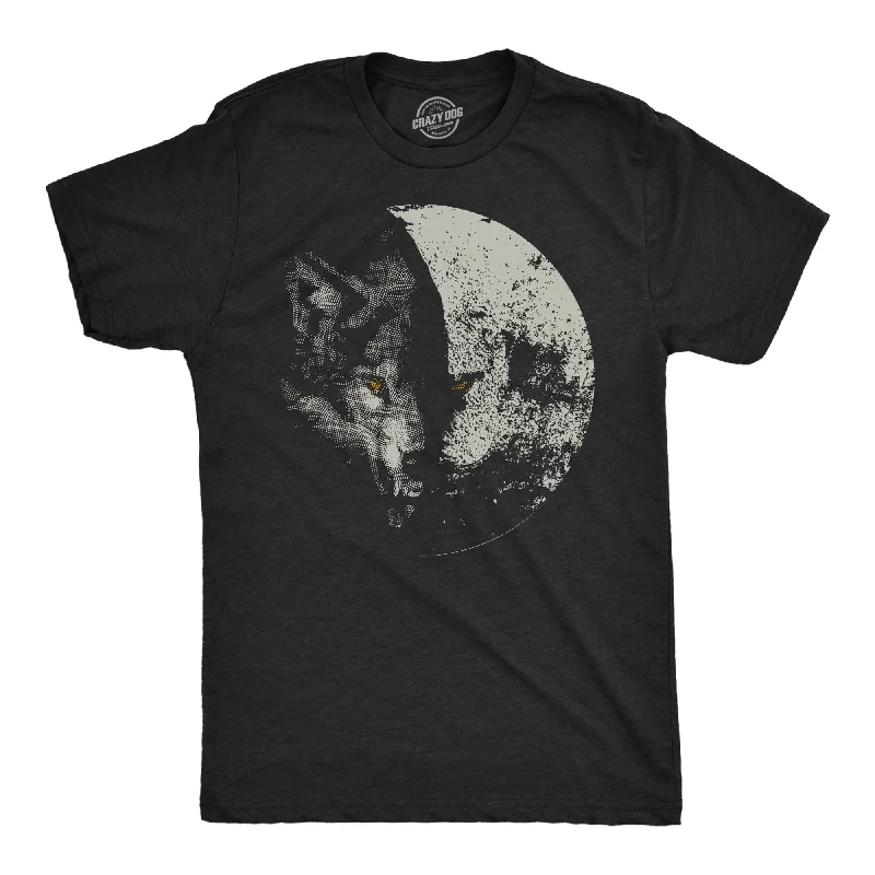 men's shirts with eco-conscious fabrics for sustainability-Wolf Moon Men's T Shirt